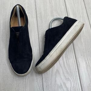 Naturalizer Women's Cyan Black Leather Suede Zipper Sneaker Size 9.5